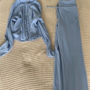 Old Navy Blue Ribbed Set